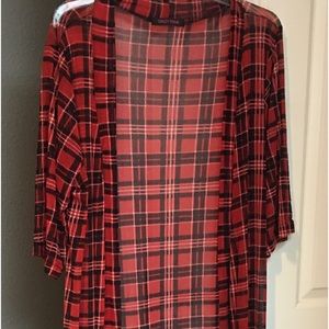 Crazy Train brand; one size duster jacket; Buffalo plaid design